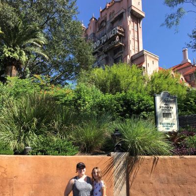 Riding Tower of Terror for the first time with my sister